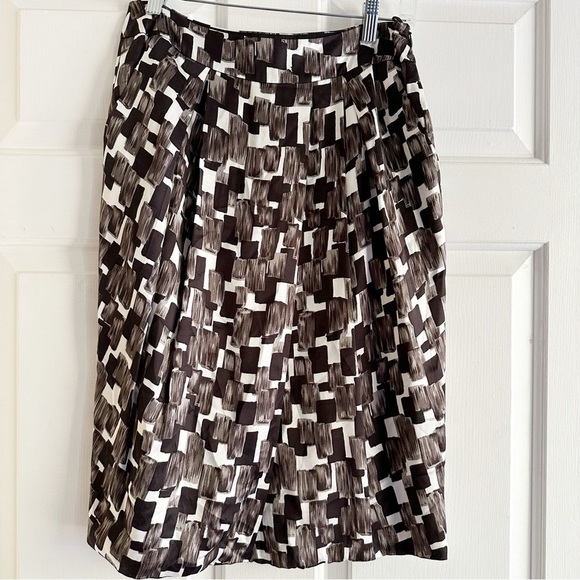 Lafayette 148 New York Graphic Brush Stroke Pocket Pencil Skirt Women's Size 4